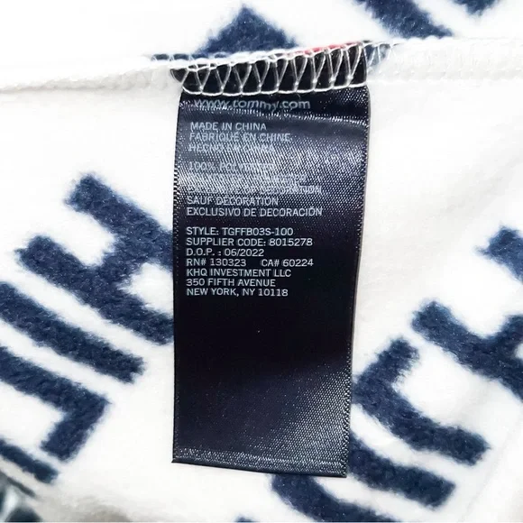 Tommy Hilfiger Girls Sport Popover Hoodie - White/Blue, Size XL (16) - Picture 7 of 8